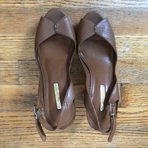 BCBGenetation Display peep toe wedge